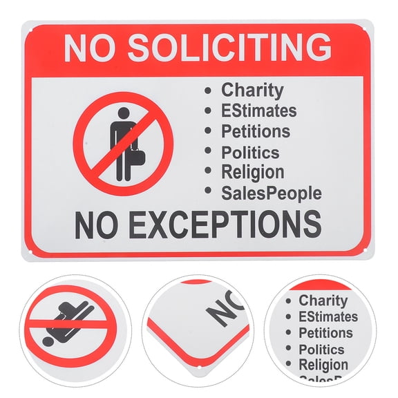FENGGUIQU Warning-4-22 No Soliciting Privacy and Visitor Control Door Sign