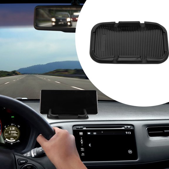FENGGUIQU NonSlip Phone Pad for Car Dashboard PVC AntiSlip Mat Black Ideal for Safe Driving and Navigation 8.5x5.5 inches