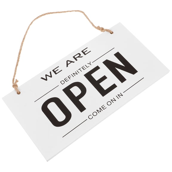 FENGGUIQU Office Door Sign White Wooden Simple Design 1Pack