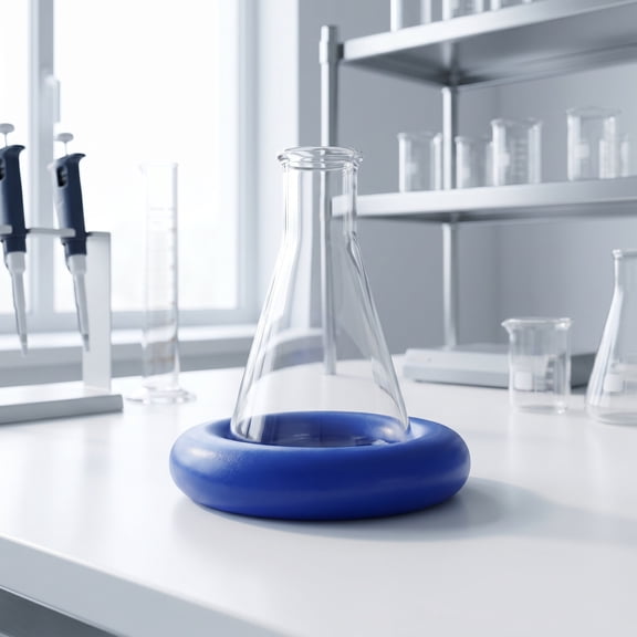 FENGGUIQU Laboratory Flask Stabilizer Blue PVC Coated Weight Ring for Secure Glassware Positioning