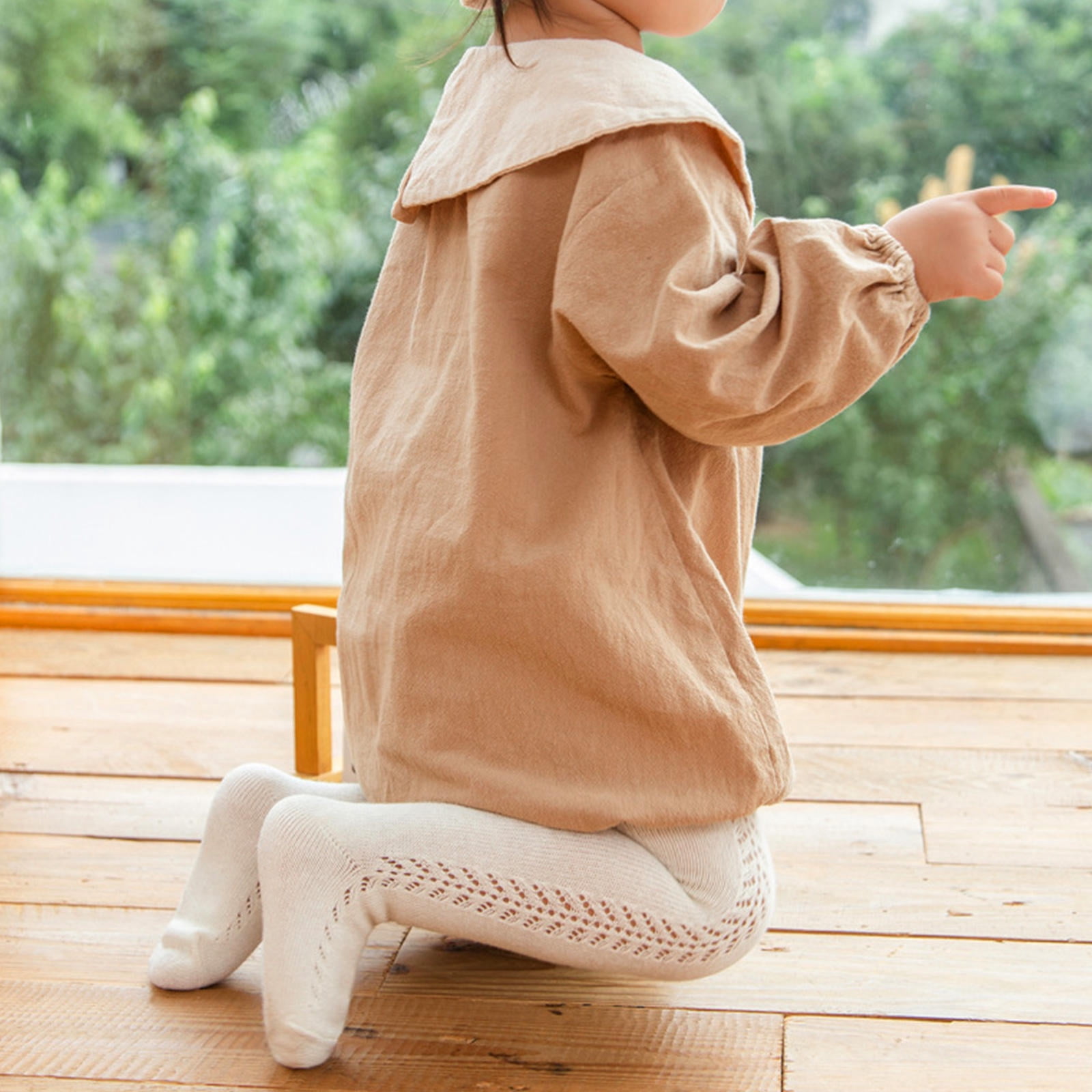 Beige Cotton Pantyhose for Toddlers Soft and Breathable 1Pair