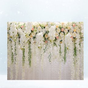 FENGGUIQU Photo Background with 3D Floral Print for Decor Using Durable Vinyl Cloth