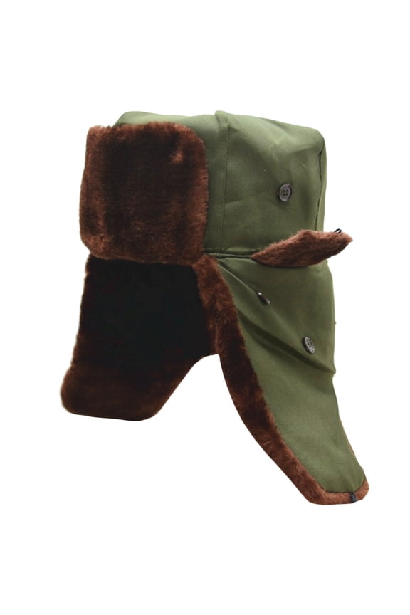 Olive Green Outdoor Winter Riding Hat Thick Cotton Warm Ski Cap for Men and Women