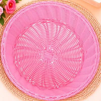 FENGGUIQU 1Pcs Wicker Storage Basket for Dining Table Decoration Pink Color