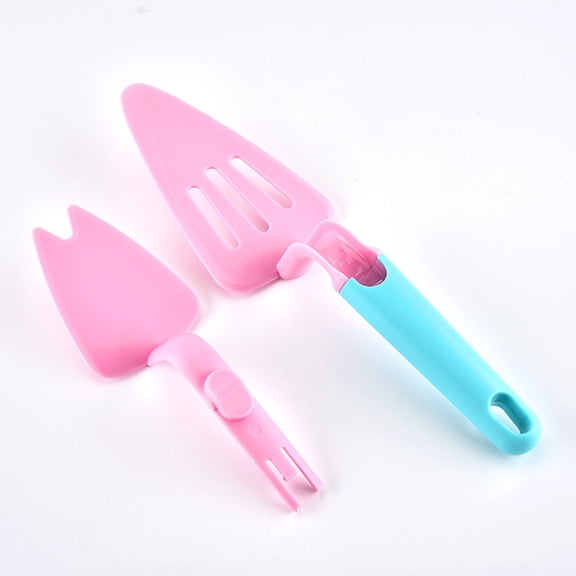 FENGGUIQU Pink Plastic Pie Server with Detachable Parts for Serving Cake Quiche and Pizza