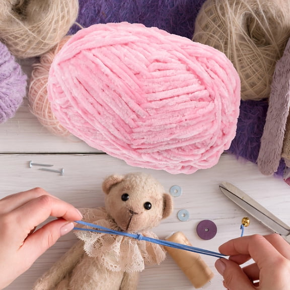 FENGGUIQU Pink Wool Yarn for Knitting Soft Flexible Yarn Suitable for Clothing and Crafts