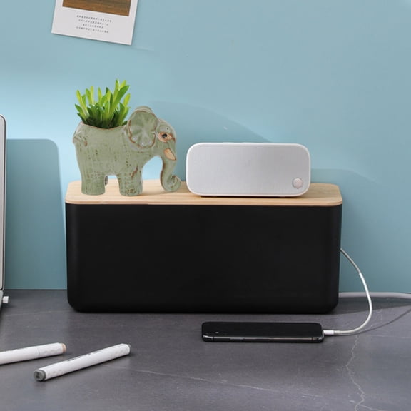 FENGGUIQU cable organizer box Black Plastic Wall-Mounted Enclosure