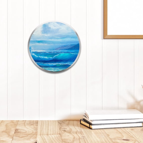 FENGGUIQU Plated Silver Aluminum Alloy Round Photo Frame with Matte Finish for Living Room Wall Decor and Crafting
