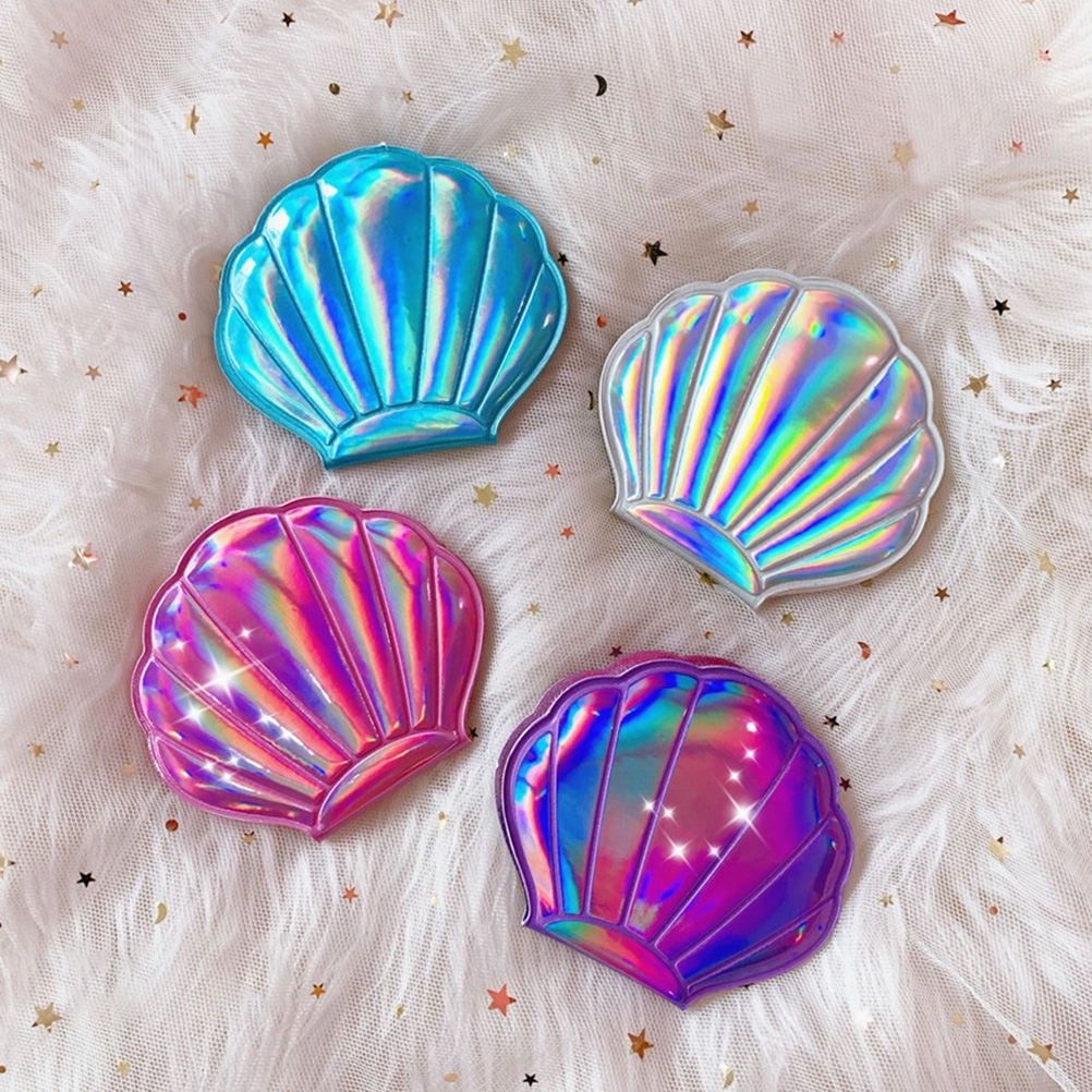 FENGGUIQU Makeup Mirror Plated Silver Shell Hologram Design for Travel ...
