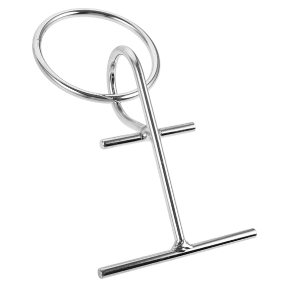 FENGGUIQU Plated Silver Stainless Steel Dock Cleat Ring Portable for Secure Boat Rope and Dock Fixing
