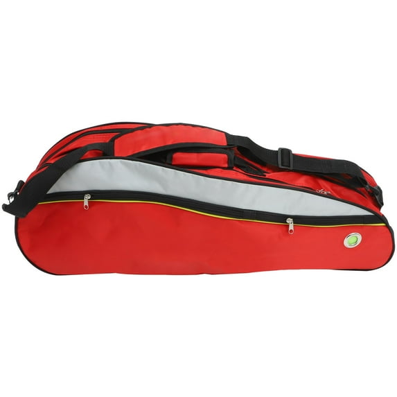 FENGGUIQU Portable Badminton Bag Dark Red Nylon Large Capacity Multi Layer Racket Storage Pouch