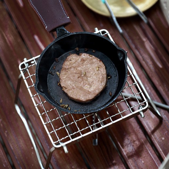FENGGUIQU Portable Campfire Grill Silver Durable Stainless Steel for Outdoor Use