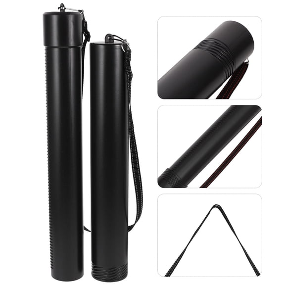 FENGGUIQU Portable Black Plastic Drafting Tube with Adjustable Shoulder Strap for Adults, 1 Pack - and Lightweight
