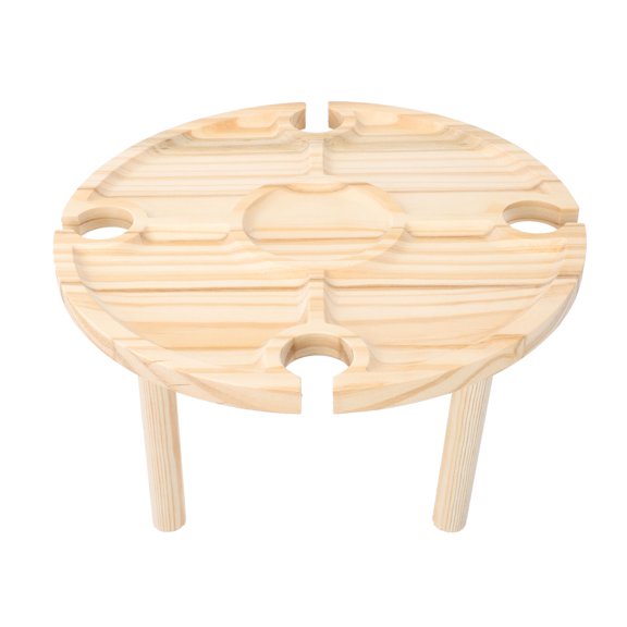 FENGGUIQU Portable Outdoor Table Wood Wine Table Khaki 1Pack