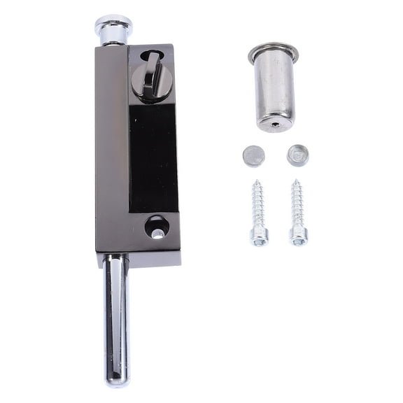 FENGGUIQU Door Foot Lock Zinc Alloy Revolving Spring Latch Black Sturdy Rust Resistant