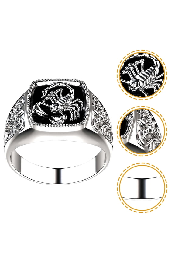 Punk Rings for Men Scorpion Alloy Stylish Finger Multi Color