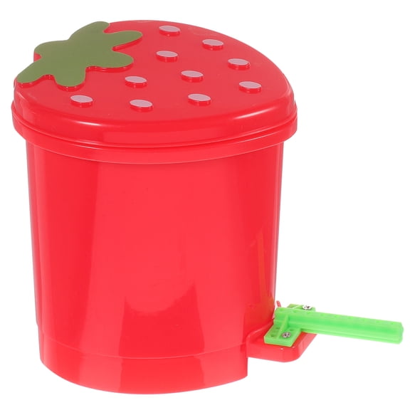 FENGGUIQU Red Parrot Trash Can Mini Desktop Toy for Birds Made of Plastic Ideal for Decor 5.5 Inch