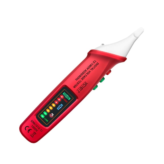 FENGGUIQU Voltage Tester Pen for Non Contact Testing with Flashlight Red Electronics 1Pcs