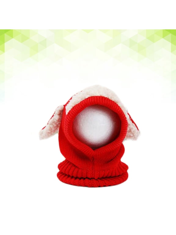 Red Childrens Winter Hat Scarf Soft Stretchy Knitted Coif Accessory