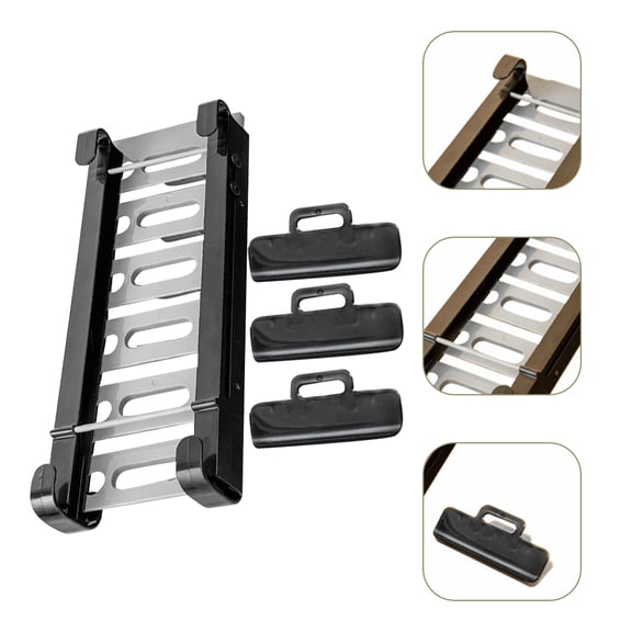 FENGGUIQU 1Set Telescopic White Fridge Storage Rack for Seal Bags Organizer