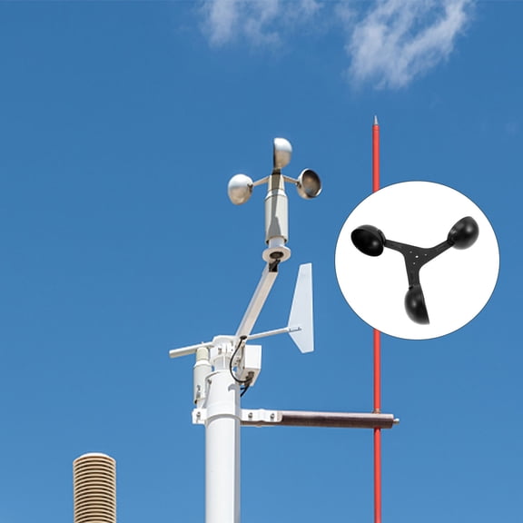 FENGGUIQU Black Aluminum Alloy 200mm Anemometer Cup Wind Speed Sensor