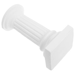 FENGGUIQU White Gypsum Roman Column Flower Pot Stand Decorative Ornament for Home and Garden Display, 1 Piece