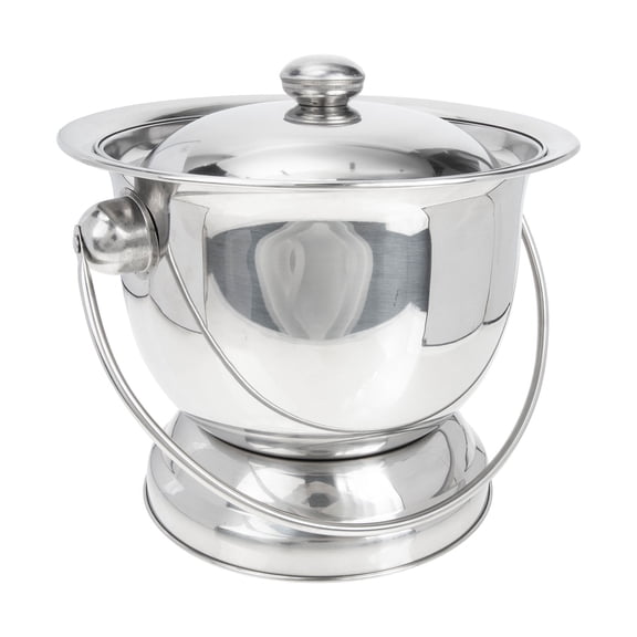 FENGGUIQU Sturdy Stainless Steel Urinal Pot for Elders Portable with Lid Easy to Clean for Home
