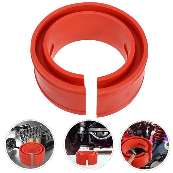 FENGGUIQU Rubber Coil Spring Booster Red for Car Suspension Shock Absorption and Stability