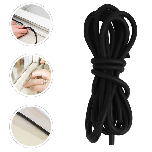 FENGGUIQU Black EPDM Rubber Sealing Strip for Electrical Cabinets, Solid Indoor Weatherproof Seal, 1 Roll