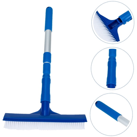 FENGGUIQU 1Set Durable Blue Pool Brush with Telescopic Pole for Home Floor Tile and Swimming Pool