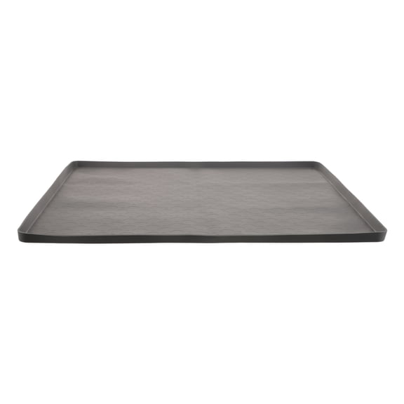 FENGGUIQU Silicone Trash Can Tray with Honeycomb Pattern Grey Non Slip Kitchen Floor Mat