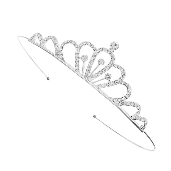 FENGGUIQU Silver Handmade Alloy Rhinestone Bride Crown Elegant Tiara for Wedding and Party