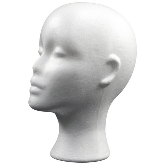 FENGGUIQU White Foam Wig Holder and Hat Display Rack for Styling Storage and Organization