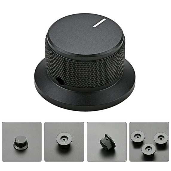 FENGGUIQU Guitar Knobs Metal Black Round for Instrument 1Pack
