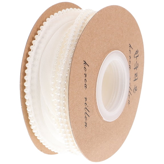 FENGGUIQU Elegant White Sparkling Rhinestone Ribbon for Weddings, Crafts, Wrapping - 1 Pack Decorative Trim
