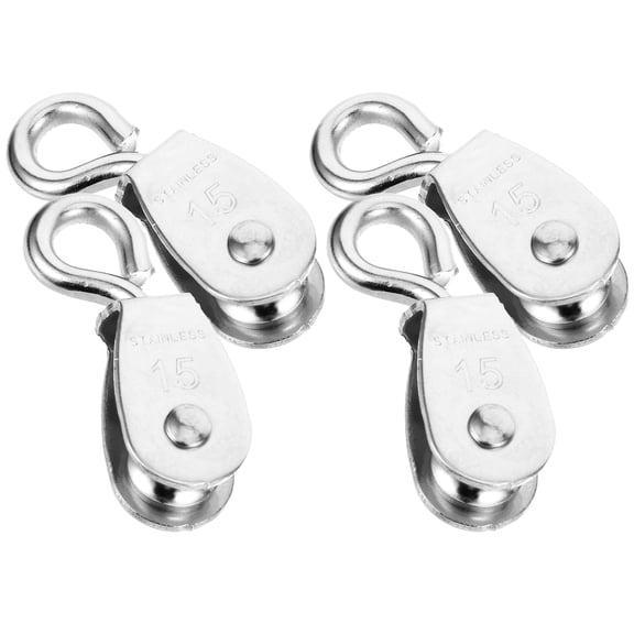 FENGGUIQU 4-Pack Stainless Steel Heavy Duty Pulley Wheel System for Industrial Use, Compact Design