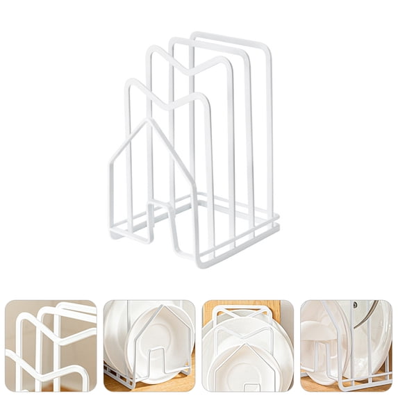 FENGGUIQU Kitchen Storage Rack Pot Pan Lid Holder Iron Lid Storage 1Set