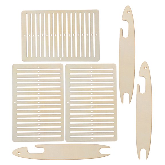 FENGGUIQU Sturdy Wooden Shuttle Loom Kit for DIY Woven Bracelet and Bag Strap Projects