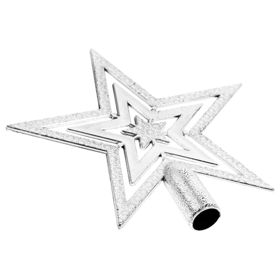 FENGGUIQU Tabletop Tree Topper Silver Star PVC Festival Design 1Pack