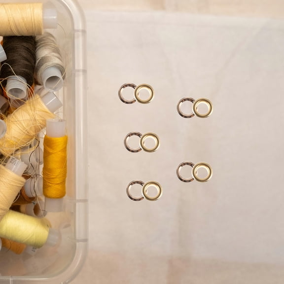 FENGGUIQU Tarpaulin Eyelets 100 Sets Metal Grommet Hardware Golden Hole Protection For Packs Fabric