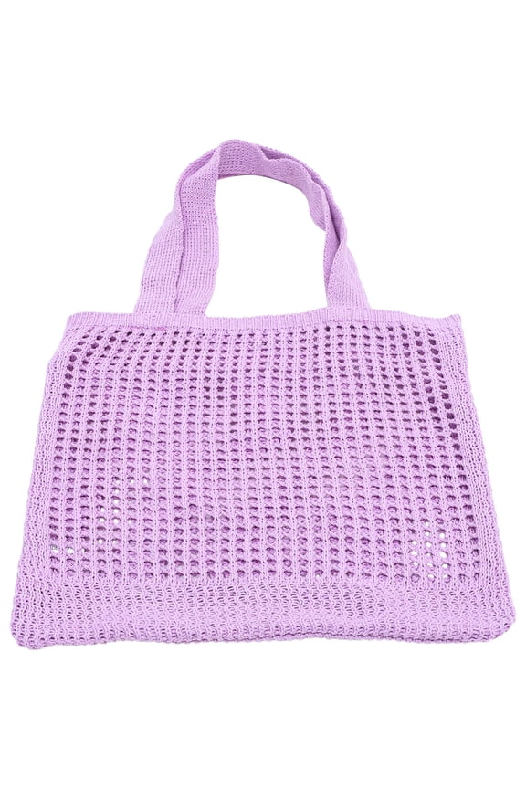 Large Capacity Crochet Tote Bag for Women, Violet, Stylish and Handbag Perfect for Daily Use and Dates