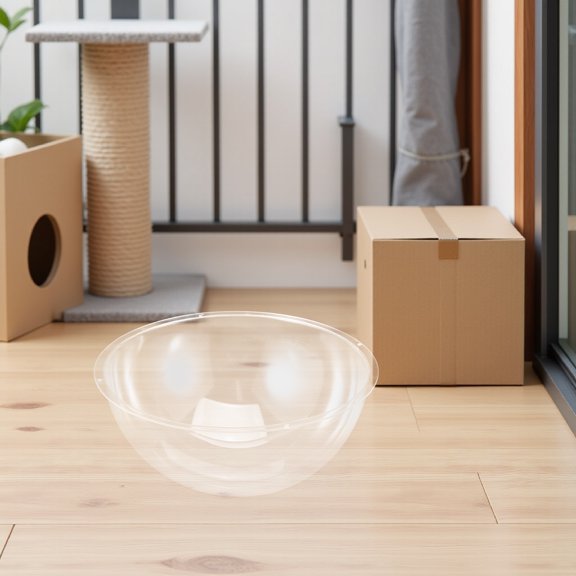 FENGGUIQU Transparent Pet Capsule Bed for Home Use with Easy to Clean Bubble Window Cover