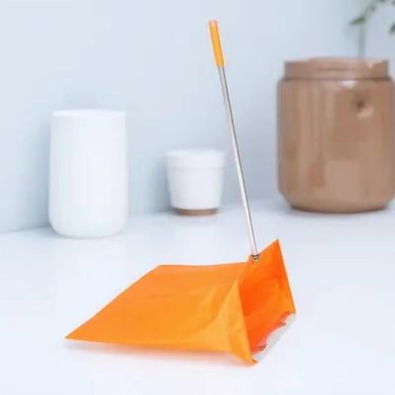 FENGGUIQU Windproof Dustpan Orange Durable Clamp Mechanism Garbage Tool