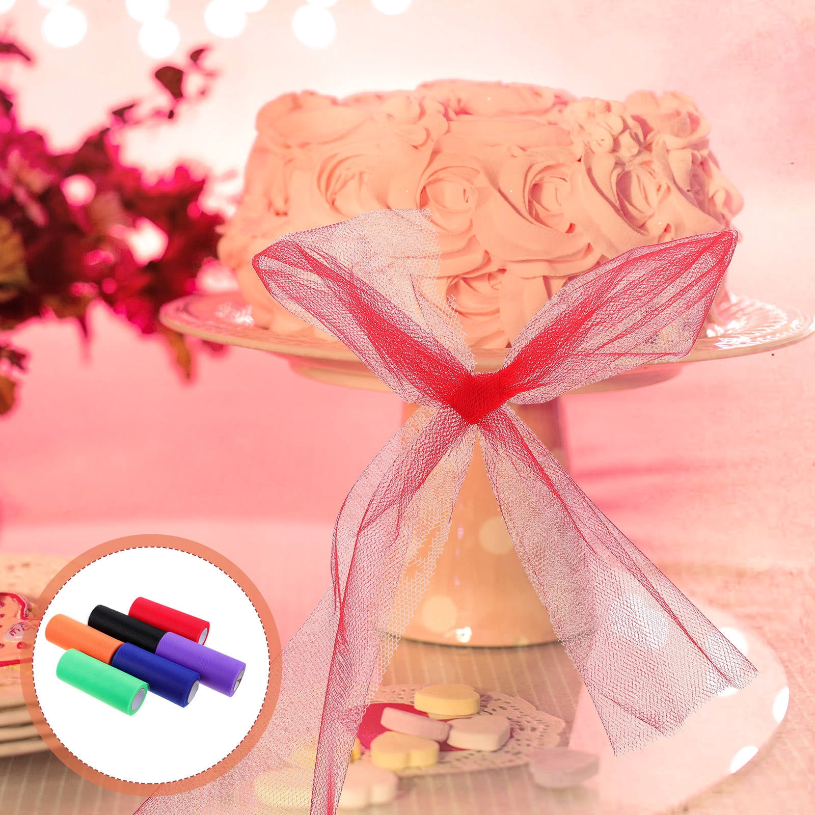 FENGGUIQU Decorative Tulle Netting Fabric Roll for Wrapping, Party Decorations, Crafts, and Event Styling