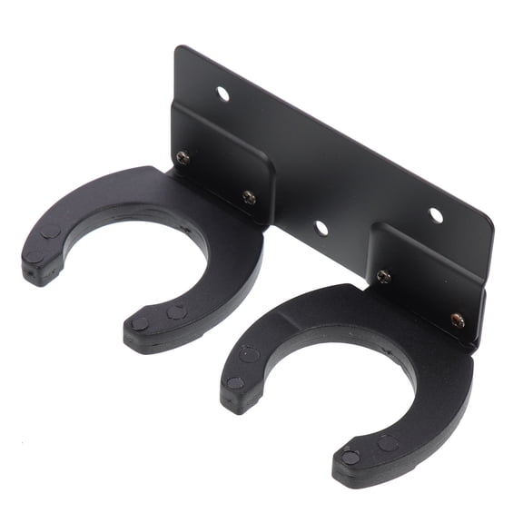 FENGGUIQU Universal Wall Mounted Mic Holder Black Metal Hanger with Slot for Convenient Microphone Storage