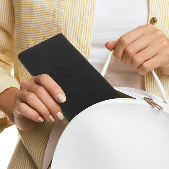 FENGGUIQU Insurance Card Holder For Car PU Black For Daily Use And Driving 1Pack