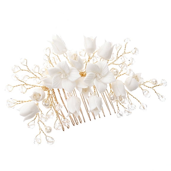 FENGGUIQU Wedding Hair Piece Rhinestone Bridal Comb Hair Jewelry for Women 1Pcs