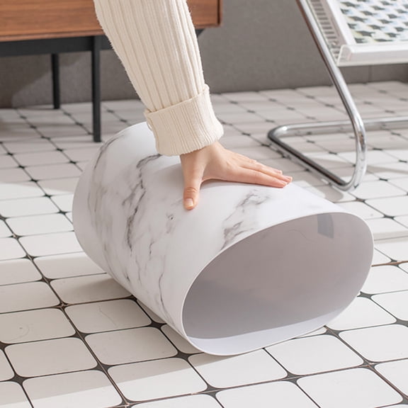 FENGGUIQU White Plastic Trash Can 1Pc - Household Rubbish Bin, Functional Ash Bin for Storage and Home Use