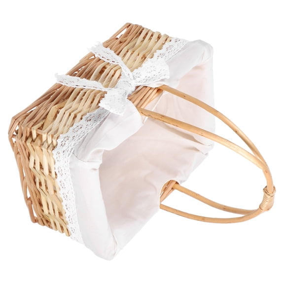 FENGGUIQU Handwoven Wicker Belly Basket with Handle, Multi-Purpose Storage and Decorative Organizer for Home