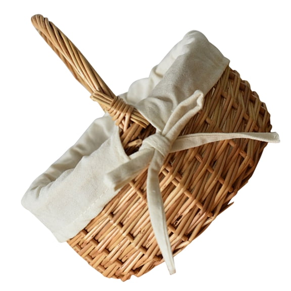 FENGGUIQU Khaki Willow Wicker Basket Hand-Woven for Home Storage and Organization